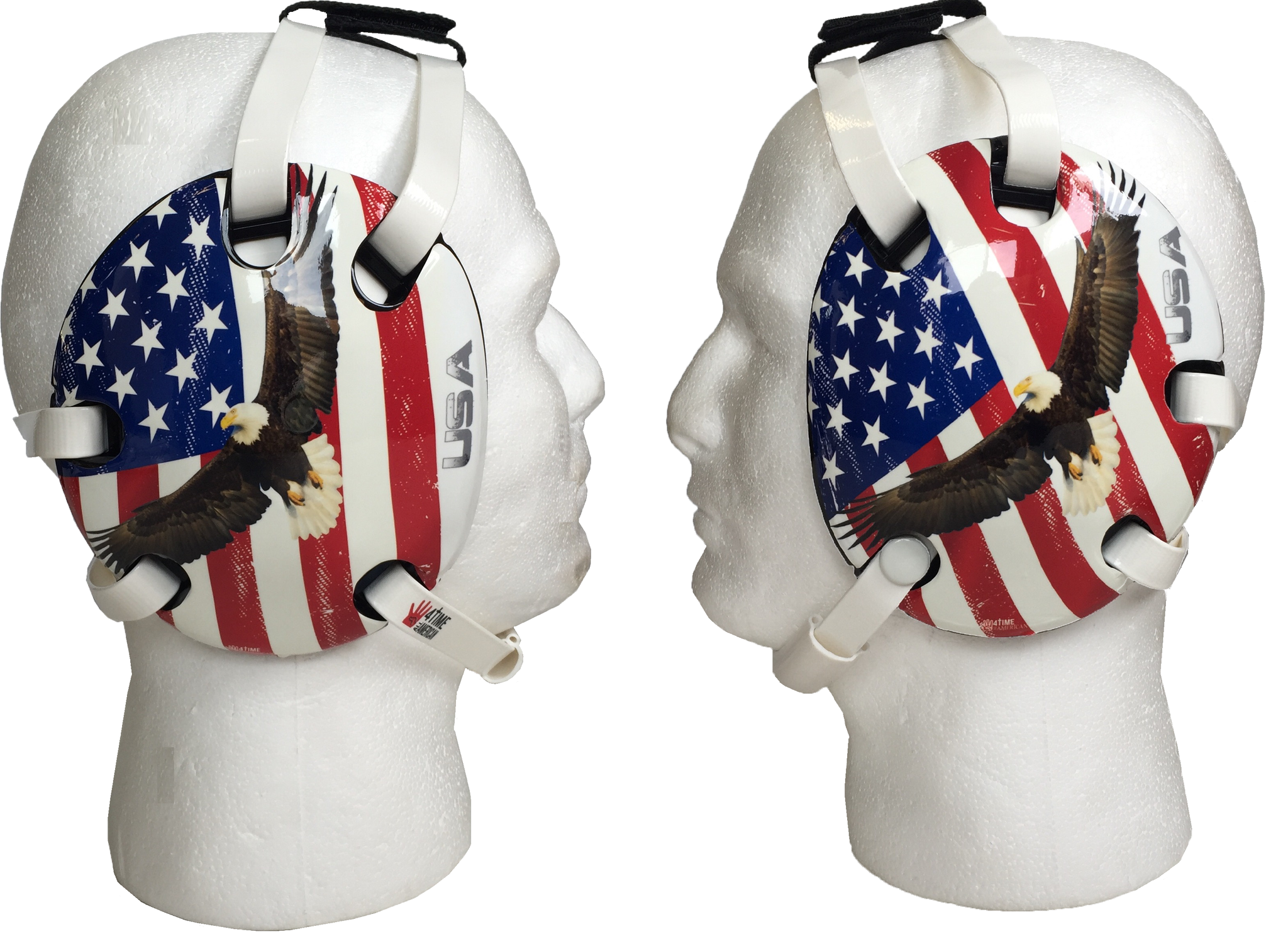 Wrestling headgear with IOWA USA wrestling stickers 