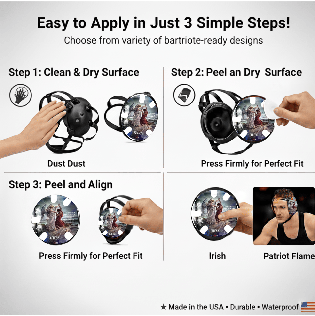 Jacob Wrestled God: Wrestling Headgear Decals with Headgear, Wraps by 4Time All American