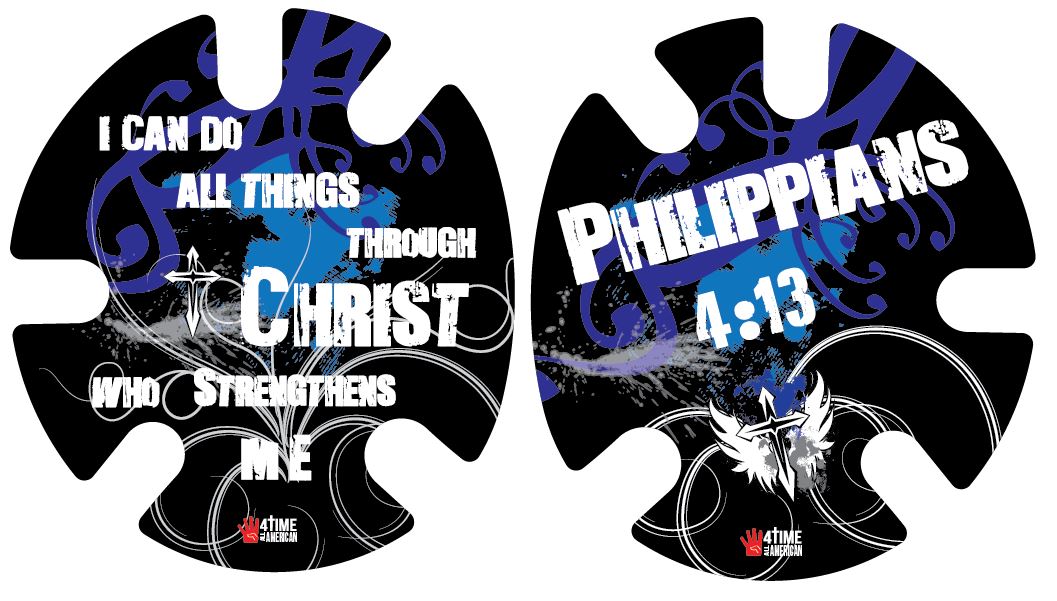 Philippians 4:13 Blue: Wrestling Headgear Decals, Wraps by 4Time All American