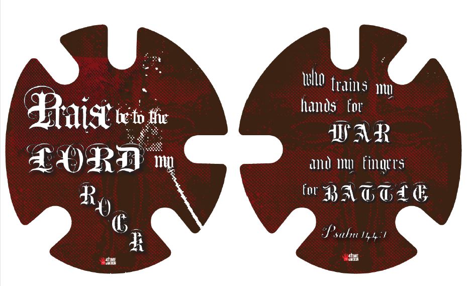 Psalm 144:1 Red:  Wrestling Headgear Decals, Wraps by 4Time All American