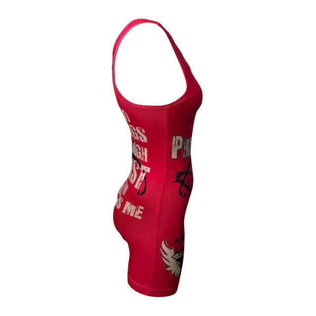 13 Ladies Pink Sublimated Wrestling Singlet